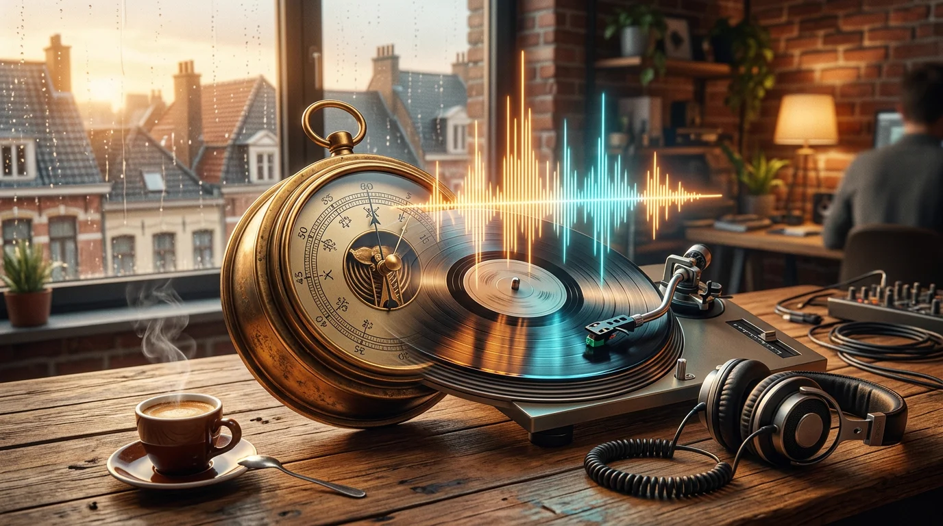 Barogroove Sonic Barometer and Vinyl Turntable in Brussels Studio